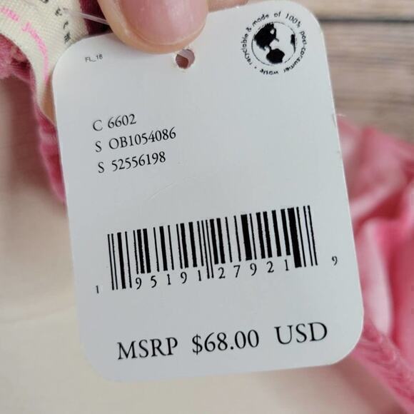 NWT Free People FP Movement Tie Dye Off The Shoulder Top Pink Medium - Picture 6 of 7